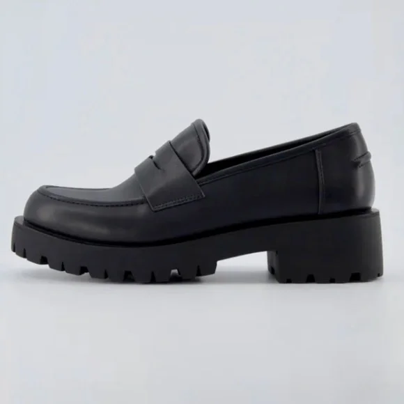 Classic Black Platform Penny Loafers - Women - Picture 1 of 9